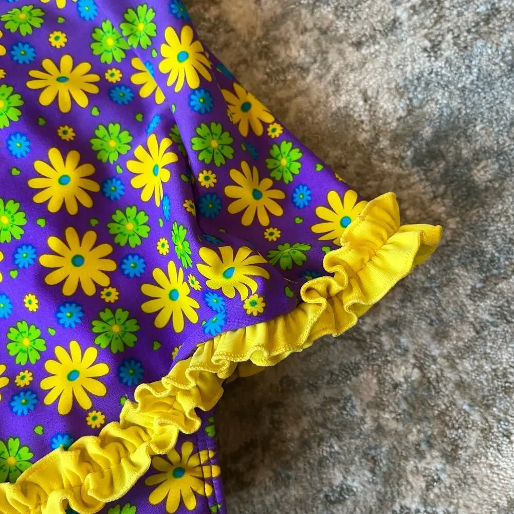 Vintage Carters Purple Floral Bathing Suit 12 Months
